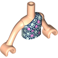 Деталь LEGO Minidoll Torso Girl with Scaled Swimming Suit, Светлый телесный
