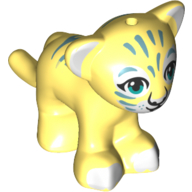Набор LEGO Animal, Big Cat Cub, Lion with Dark Turquoise Eyes, White Paws/Nose and Sand Blue Pattern Print, Бесцветный