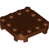 Набор LEGO Plate Round Corners 4 x 4 x 2/3 Circle with Reduced Knobs, Красно-коричневый