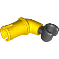 Деталь LEGO Minifig Arm with Pin, Black Hand print [PLAIN], Желтый