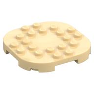 Деталь LEGO Plate Round Corners 6 x 6 x 2/3 Circle with Reduced Knobs, Песочный