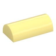 Деталь LEGO Кирпичик изогнутый изогнутый верхний 2 x 4, без штырьков, с пазом, Ярко-светло-желтый
