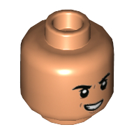 Деталь LEGO Minifig Head Dr Wu (Jurassic World), Grin, Телесный