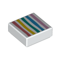Набор LEGO Tile 1 x 1 with Rainbow print, Белый
