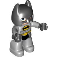 Деталь LEGO Duplo Figure Batman with Mask / Cowl Black, with Batman Logo Print, Светлый сине-серый