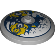 Деталь LEGO Dish 4 x 4 Inverted [Radar] with Minions in Wahsing Machine Print, Светлый сине-серый