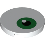 Tile Round 3 x 3 with Green, Black, White Circles print (Eye)