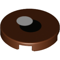 Tile Round 2 x 2 with Black and White Circle/Dot print (Eye)