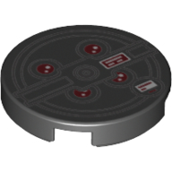 Tile Round 2 x 2 with 4 Dark Red Circles Print