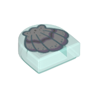 Tile 1 x 1 Half Circle with Purple/Lavender Clam print