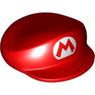 Деталь LEGO Nintendo Figure, Hat, Large, with Mario Logo Print, Красный