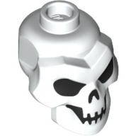 Деталь LEGO Minifig Head Special, Skull with Black Eyes, Mouth print, Белый