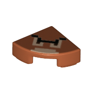 Деталь LEGO Tile Round 1 x 1 Quarter with Pixelated Goomba Print, Темно-оранжевый