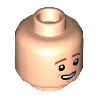 Деталь LEGO Minifig Head George Weasley, Brown Eyebrows, Lopsided Open Mouth Smile Print, Светлый телесный