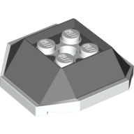 Деталь LEGO Brick Wedge Sloped 4 x 4 with Green Slopes Pattern (Koopa Troopa Shell), Темный сине-серый