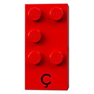 Деталь LEGO Braille Brick 2 x 4 with 5 Studs в Ї and 'Г‡' print, Красный