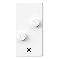 Деталь LEGO Braille Brick 2 x 4 with 2 Studs в ” and 'x' print, Белый