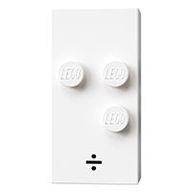 Деталь LEGO Braille Brick 2 x 4 with 3 Studs ? and '. ?' Print, Белый