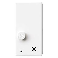 Деталь LEGO Braille Brick 2 x 4 with 1 Studs в „and '. x ' Print, Белый