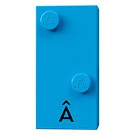Деталь LEGO Braille Brick 2 x 4 with 2 Studs ? and 'A' print, Темно-лазурный