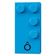 Деталь LEGO Braille Brick 2 x 4 with 4 Studs ? and 'O' print, Темно-лазурный