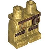 Деталь LEGO Hips and Pearl Gold Legs with Copper Sash Knee Pads print, Жемчужно-золотой