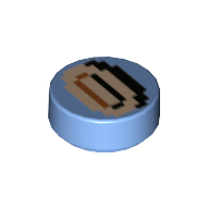 Деталь LEGO Tile Round 1 x 1 with Pixelated Coin Print, Средне-голубой