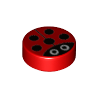 Деталь LEGO Tile Round 1 x 1 with Ladybug / Ladybird Print, Красный