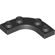 Деталь LEGO Plate Round Corner 3 x 3 with 2 x 2 Round Cutout, Серебристый металлик