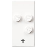 Braille Brick 2 x 4 with 3 Studs ? and '+' Print
