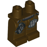 Деталь LEGO Hips and Dark Brown Legs with Silver Knee Pads Print, Темно-коричневый