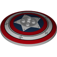 Dish 6 x 6 Inverted (Radar) with Solid Studs and Captain America Shield Print