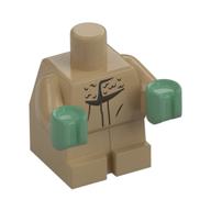 Деталь LEGO Baby / Toddler Body with Fixed Arms and Sand Green Hands and Robe print (The Child), Темно-песочный