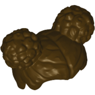 Деталь LEGO Minifig Hair with Two Round Buns [Plain], Темно-коричневый