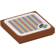 Набор LEGO Tile 2 x 2 with Groove with Parachute Goomba and Barcode Print (Sticker), Темно-оранжевый