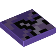Набор LEGO Tile 2 x 2 with Pixelated Black, Lavender, and Medium Lavender Squares Print, Темно-фиолетовый