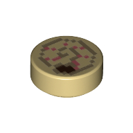 Деталь LEGO Tile Round 1 x 1 with Pixelated Nautilus/Ammonite print, Песочный