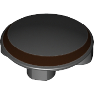Plate Round 2 x 2 with Rounded Bottom with Reddish Brown Crescent Print