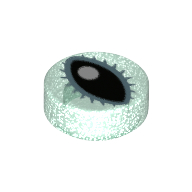 Tile Round 1 x 1 with Black Eye with White Pupil Print