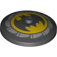 Деталь LEGO Dish 2 x 2 Inverted [Radar] with Batman Logo print, Черный