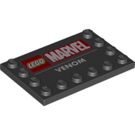Plate Special 4 x 6 with Studs on 3 Edges with 'LEGO MARVEL VENOM' print