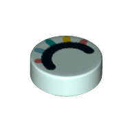 Tile Round 1 x 1 with Close Eye, Dark Pink, Medium Azure, Dark Turquoise, Bright Light Orange, Coral Eyelashes print