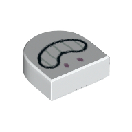 Tile 1 x 1 Half Circle with Face, Big Teeth Smile print
