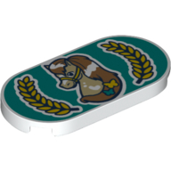 Деталь LEGO Tile Round 2 x 4 with Horse Head print, Белый
