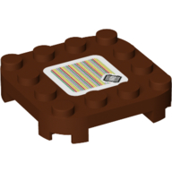 Plate Round Corners 4 x 4 x 2/3 Circle with Reduced Knobs and Raft and Barcode Print (Sticker)
