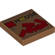 Tile 2 x 2 with Groove and The Lego House Logo and Red Bricks Print