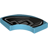 Tile 2 x 2 Curved, Macaroni with Headlight Print