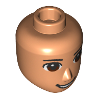 Minidoll Head Male Dark Brown Eyes, Open Mouth Smile print