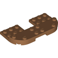 Деталь LEGO Plate Round Corners 4 x 8 x 2/3 Half Circle with Reduced Knobs, Средне-темный телесный