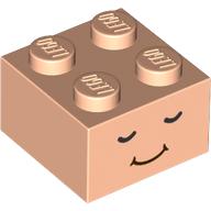 Набор LEGO Brick 2 x 2 with Sleeping Face print, Light Flesh